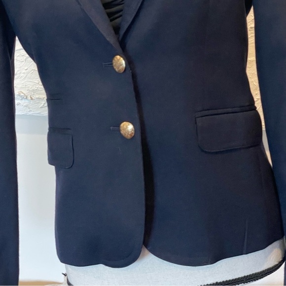 J.Crew Women's Schoolboy Blazer Navy Blue Wool Gold Buttons size 2 - Picture 3 of 9